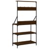 vidaXL Baker's Rack with Hooks 4-Tier Brown Oak Engineered Wood