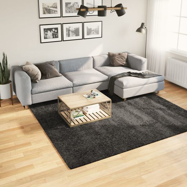 vidaXL Shaggy Rug PAMPLONA High Pile Modern Anthracite 240x240 cm
