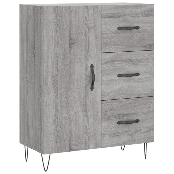 vidaXL Sideboard Grey Sonoma 69.5x34x90 cm Engineered Wood