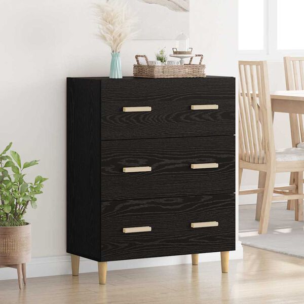 vidaXL Sideboard Black Oak 69.5 x 34 x 90 cm Engineered Wood