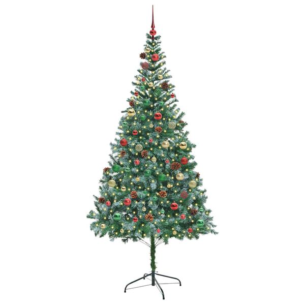 vidaXL Artificial Christmas Tree with Stand Green 210 cm PVC and Steel
