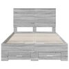 vidaXL Bed Frame with Drawer Grey Sonoma 120 x 200 cm Engineered Wood