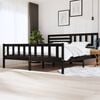 vidaXL Bed Frame without Mattress Black Solid Wood 200x200 cm (810106+814168)