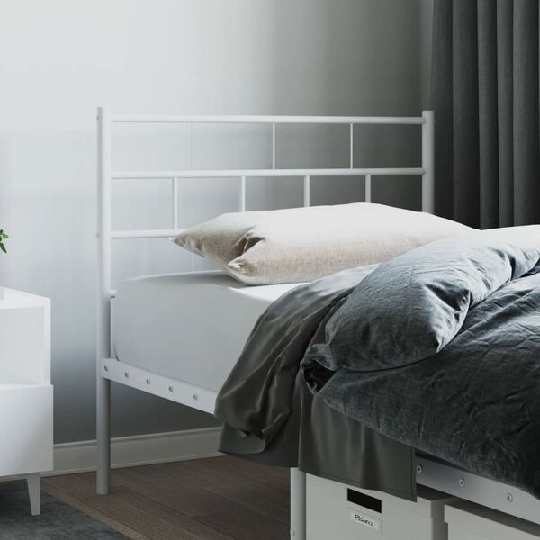 vidaXL Metal Headboard White 90 cm