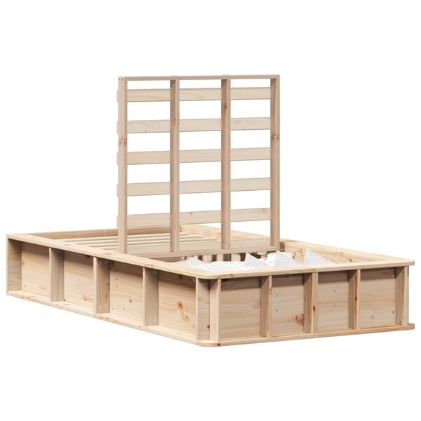 vidaXL Bed Frame Brown 90 x 190 cm Solid Pine Wood