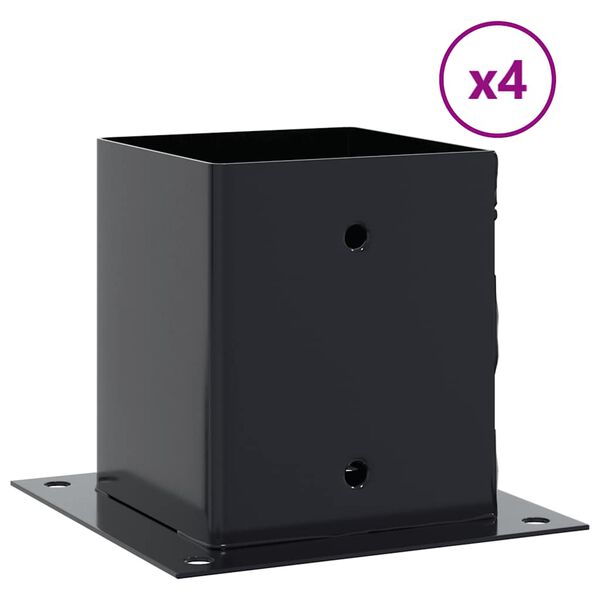 vidaXL Post Bases Square 4 pcs Anthracite 121x121 mm Powder-coated Steel