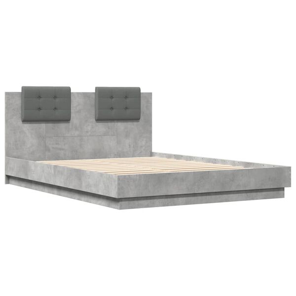 vidaXL Bed Frame without Mattress Concrete Grey 120x200 cm