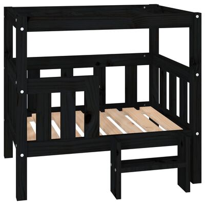 vidaXL Dog Bed Black 75.5x63.5x70 cm Solid Wood Pine
