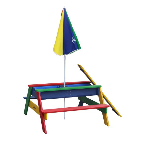 AXI Sand and Water Picnic Table Nick with Umbrella Rainbow