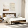 vidaXL Metal Bed Frame without Mattress Smoked Oak 137x190 cm