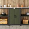 vidaXL Kitchen Storage with Shelf Olive Green 60 x 50 x 92 cm Steel
