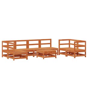 vidaXL Garden Lounge Set 8 pcs Wax Brown Solid Pine Wood