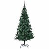 vidaXL Artificial Pre-lit Christmas Tree Green 210 cm PVC and Metal