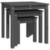 vidaXL Nesting Tables 3 pcs Grey Solid Wood Pine