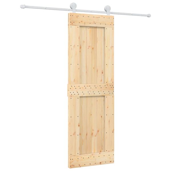 vidaXL Sliding Door with Hardware Set 70x210 cm Solid Wood Pine