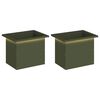 vidaXL Garden Planter with LED 2 pcs Olive Green 30 x 40 x 30 cm Steel