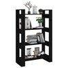 vidaXL Book Cabinet/Room Divider Black 60x35x57 cm Solid Wood Pine