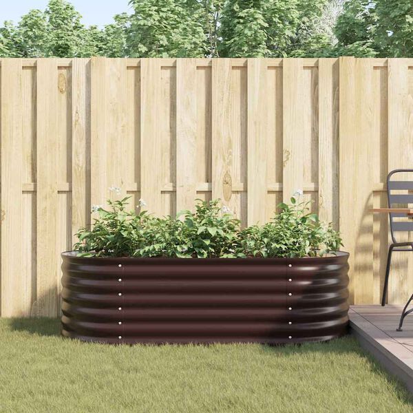 vidaXL Garden Raised Bed Brown 160 x 80 x 44 cm Steel