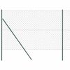 vidaXL Chainlink Fence Ground Fix 1.5 x 25 m PVC-Coated Steel Green