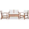 vidaXL 4 Piece Garden Lounge Set with Cushions Solid Wood Acacia