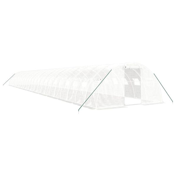 vidaXL Greenhouse with Steel Frame White 96 m&sup2; 24x4x2 m