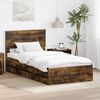 vidaXL Bed Frame with Drawer Smoked Oak 100 x 200 cm Engineer Wood