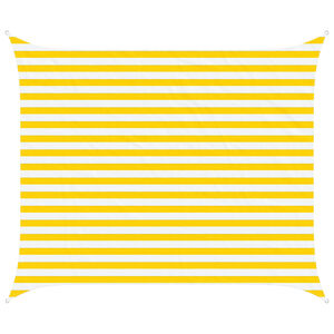 vidaXL Sun Shade Sail Yellow and White 2.5 x 3 m 100% Polyester Oxford