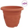 vidaXL Round Flower Pot 24 pcs Brick Red &Oslash; 39 x 32 cm Plastic