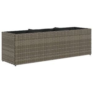 vidaXL Garden Planter with 3 Pots Grey 105x30x32 cm Poly Rattan