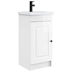 vidaXL Bathroom Vanity with Sink High Gloss White 42 x 40 x 84.5 cm