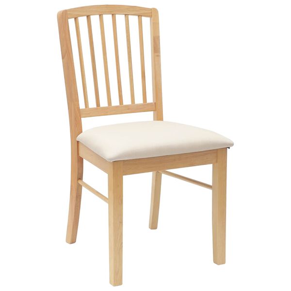 vidaXL Dining Chairs 2 pcs Natural 50 x 52.5 x 91 cm Solid Rubber Wood