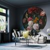 WallArt Wallpaper Circle Golden Age Flowers 142.5 cm