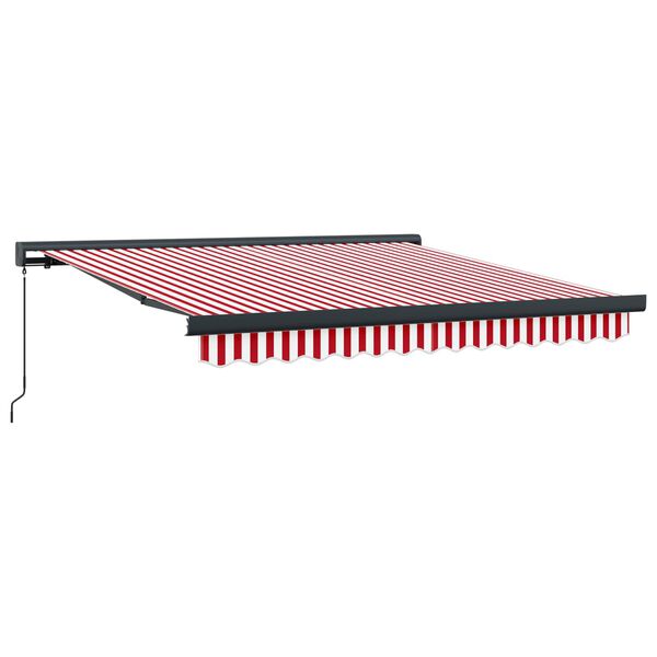 vidaXL Retractable Awning Red and White 300 x 250 cm Fabric and Metal