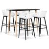 vidaXL 5 Piece Bar Set Black and White