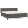 vidaXL Box Spring Bed with Mattress Dark Grey 180x200 cm Velvet
