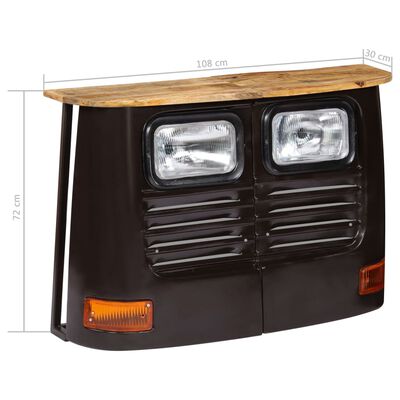 vidaXL Truck Sideboard Solid Mango Wood Dark Grey