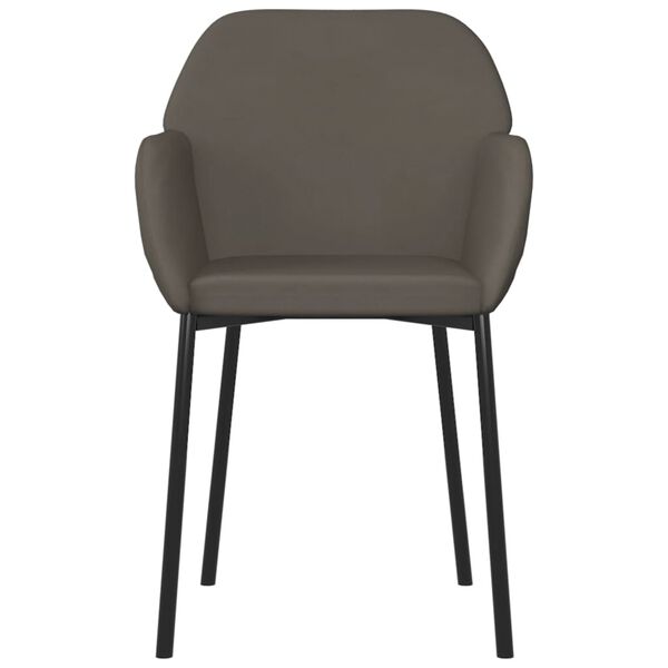 vidaXL Dining Chairs 2 pcs Dark Grey Velvet