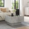 vidaXL Coffee Table with LED Concrete Grey 50x50x30 cm Engineered Wood