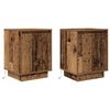 vidaXL Bedside Cabinets with LED Lights&nbsp;2 pcs Old Wood 38x34x50 cm