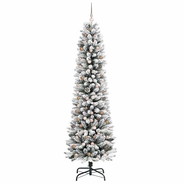 vidaXL Artificial Christmas Tree with 300 LEDs with Stand White 240 cm