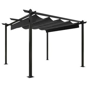 vidaXL Garden Gazebo | Anthracite | Powder-coated steel | 3x3 m | Retractable