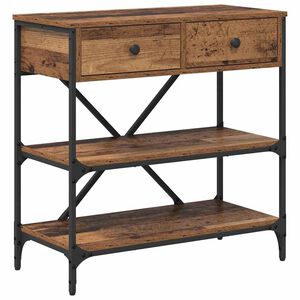vidaXL Console Table with Drawer Brown 100 x 34.5 x 75 cm Wood