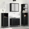vidaXL Bathroom Furniture Set 3 pcs Black Oak Engineered Wood