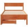 vidaXL Bed Frame without Mattress Wax Brown 75x190 cm Small Single Solid Wood Pine