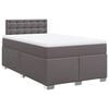 vidaXL Box Spring Bed with Mattress Grey 120x200 cm Faux Leather