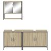 vidaXL 3 Piece Bathroom Furniture Set Sonoma Oak Engineered Wood