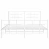 vidaXL Metal Bed Frame without Mattress with Footboard White 150x200cm