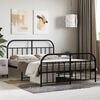 vidaXL Metal Bed Frame without Mattress with Footboard Black 140x200cm