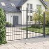 vidaXL Garden Gate with Lock Grey 200 x 300 cm Steel