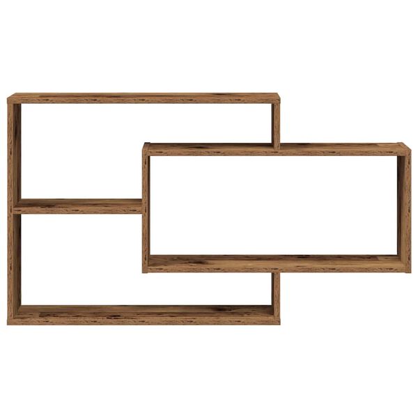 vidaXL Wall Shelf Old Wood 104x20x58.5 cm Engineered Wood